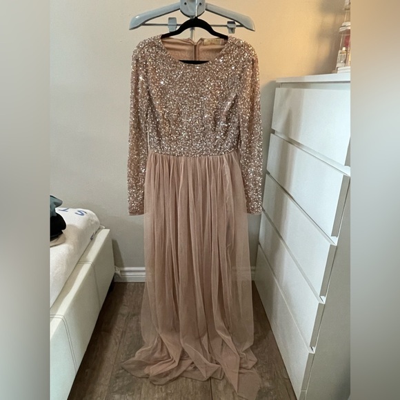 ASOS Sparkly Bridesmaid Maxi Dress - Picture 1 of 3